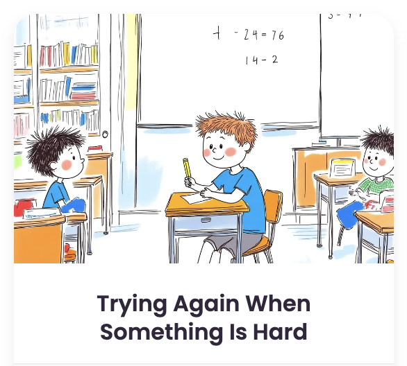 Social Story about trying again when something is hard